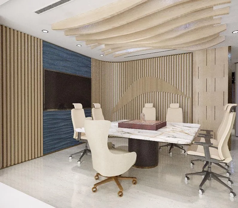 Spacious open-plan living area with contemporary design