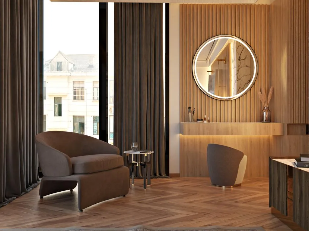 Spacious open-plan living area with contemporary design