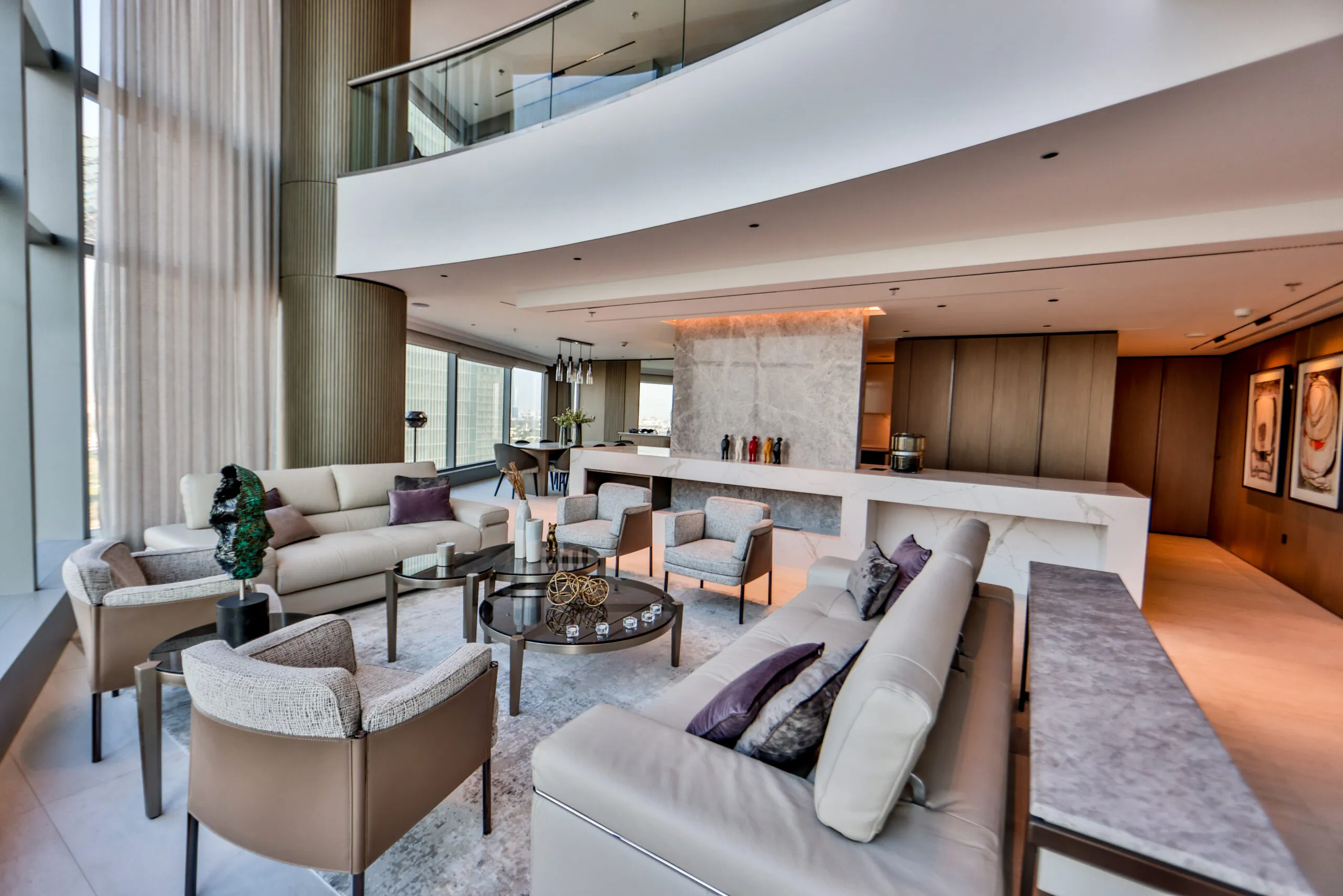 Spacious open-plan living area with contemporary design