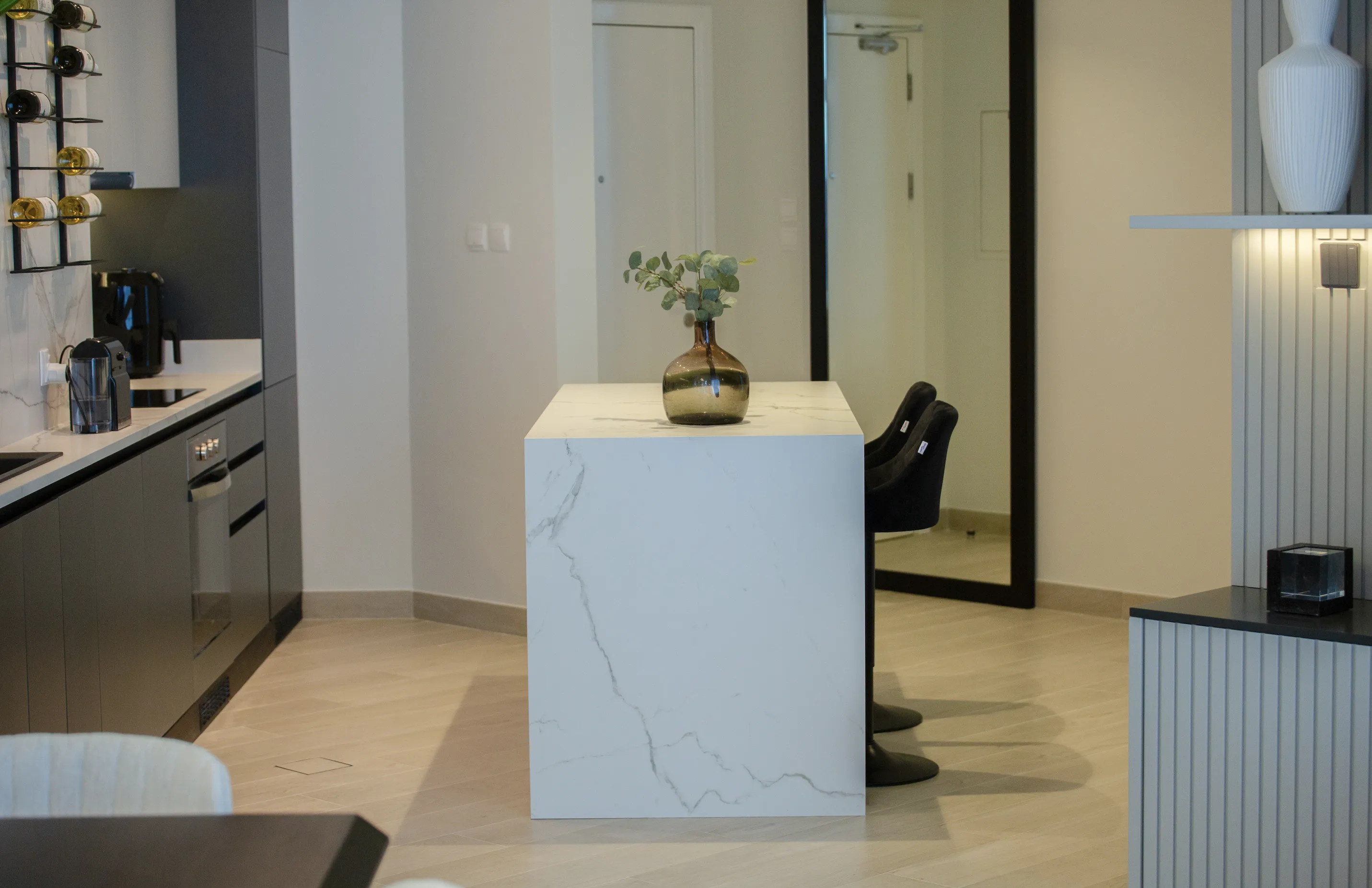 Living room with modern furniture and elegant decor