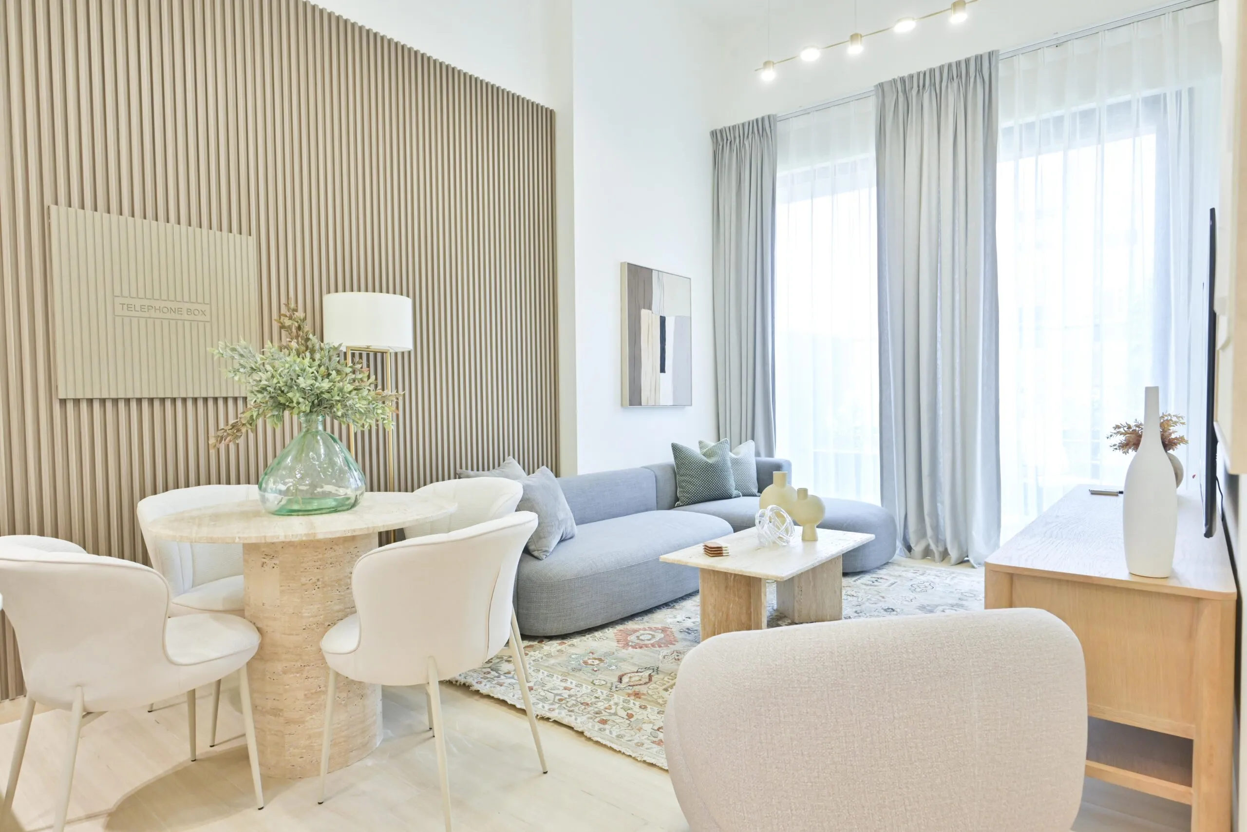 Spacious open-plan living area with contemporary design