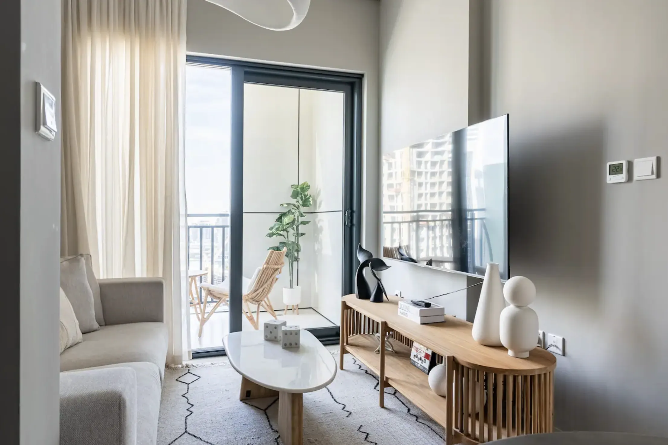 Spacious open-plan living area with contemporary design