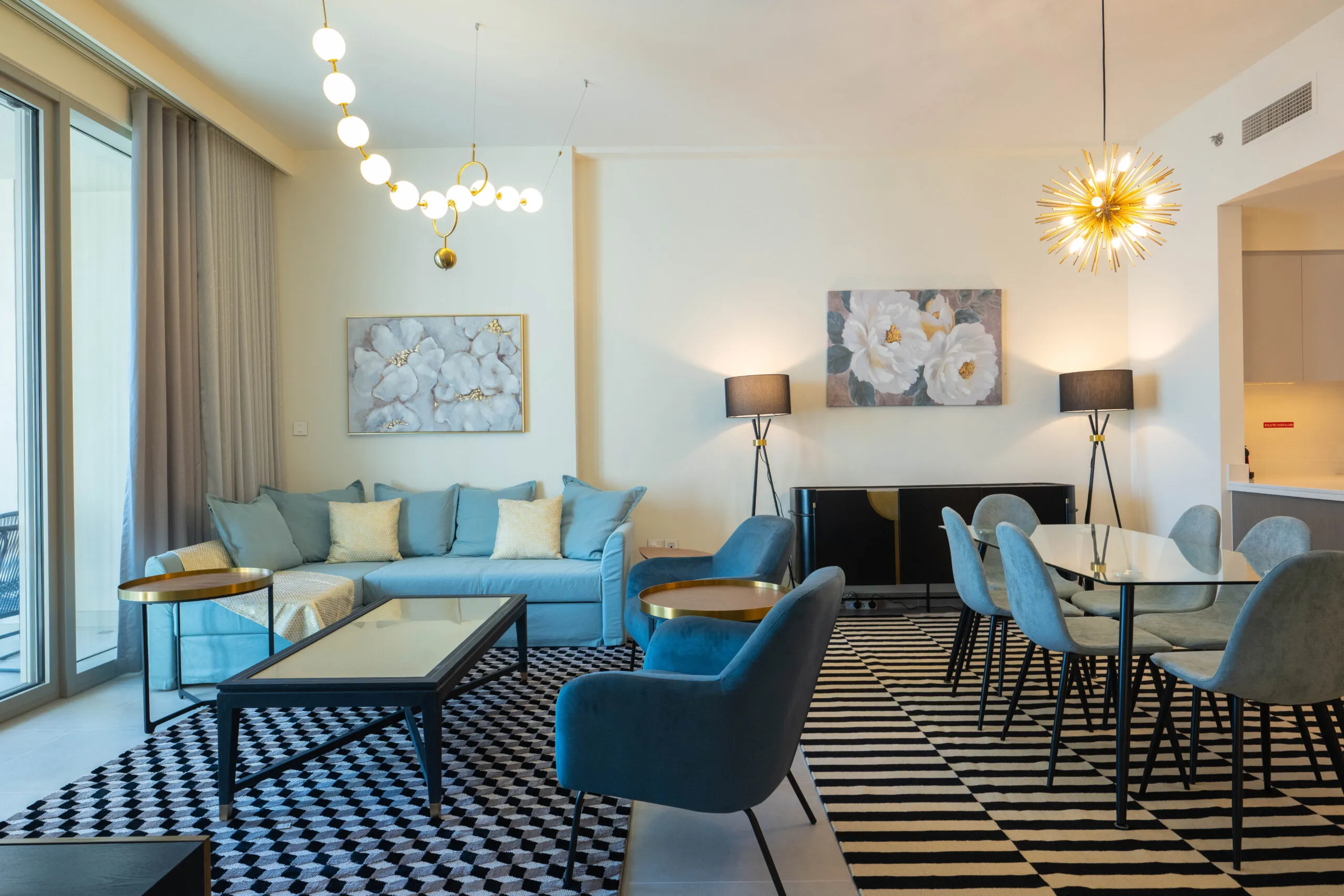 Elegant dining space with luxury furnishings