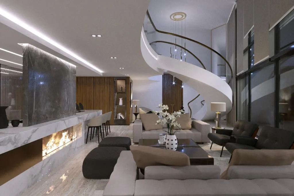 Elegant dining space with luxury furnishings