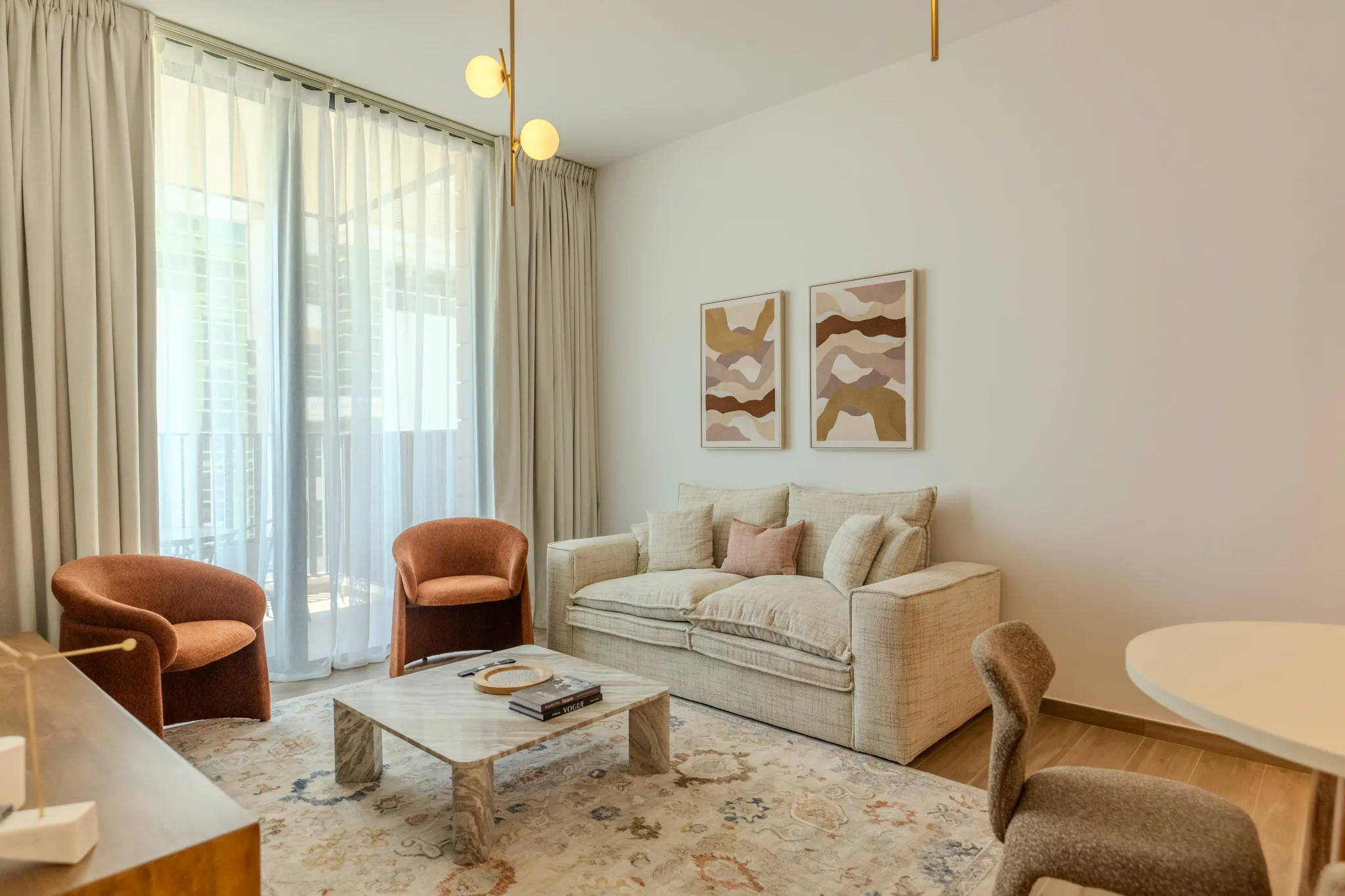 Spacious open-plan living area with contemporary design