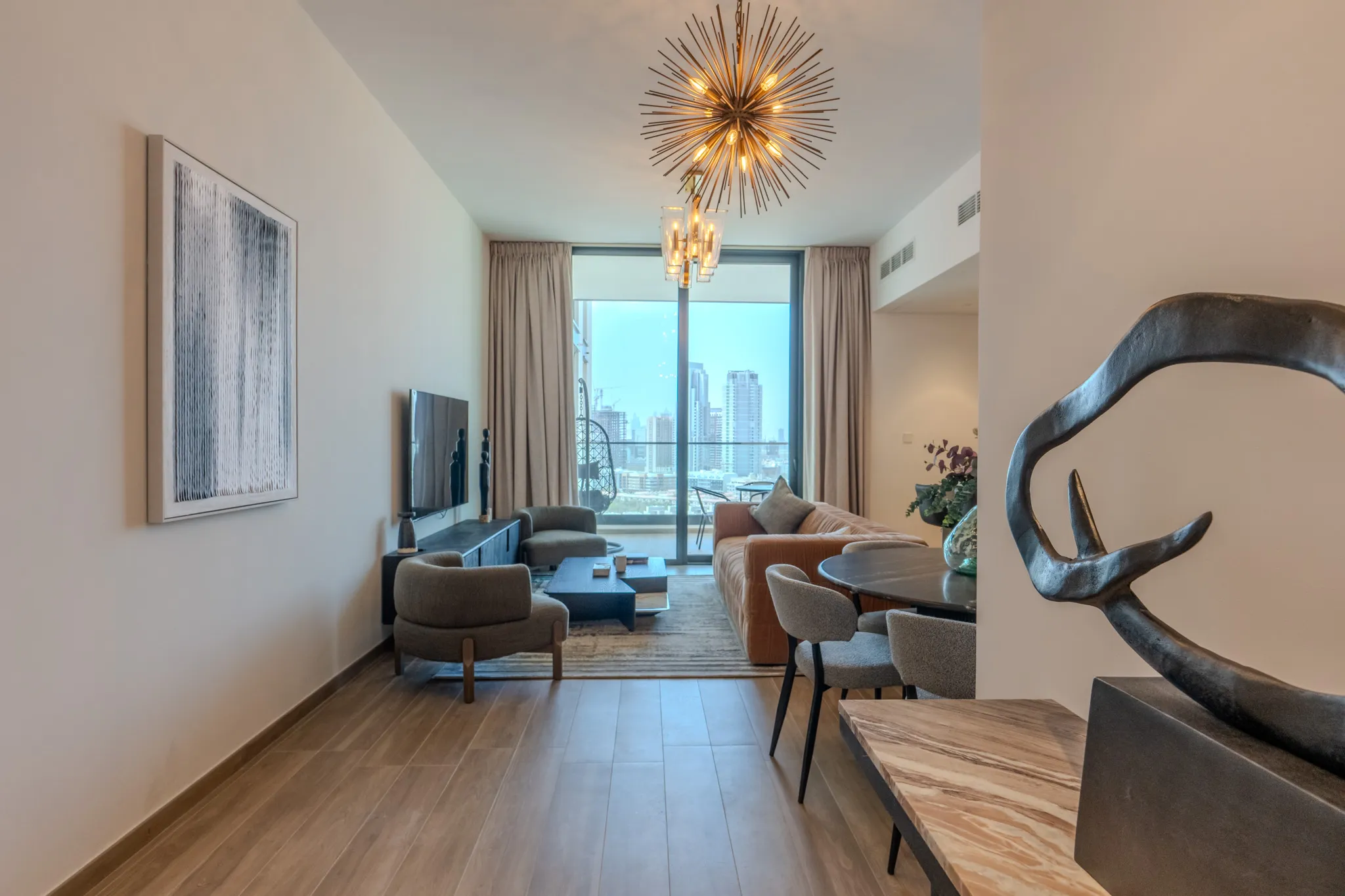 Spacious open-plan living area with contemporary design