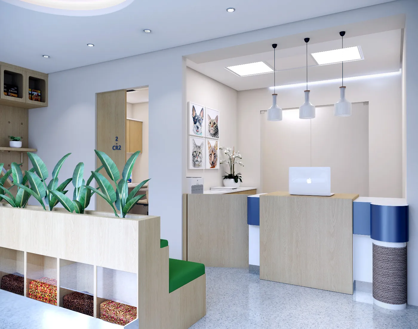 Spacious open-plan living area with contemporary design